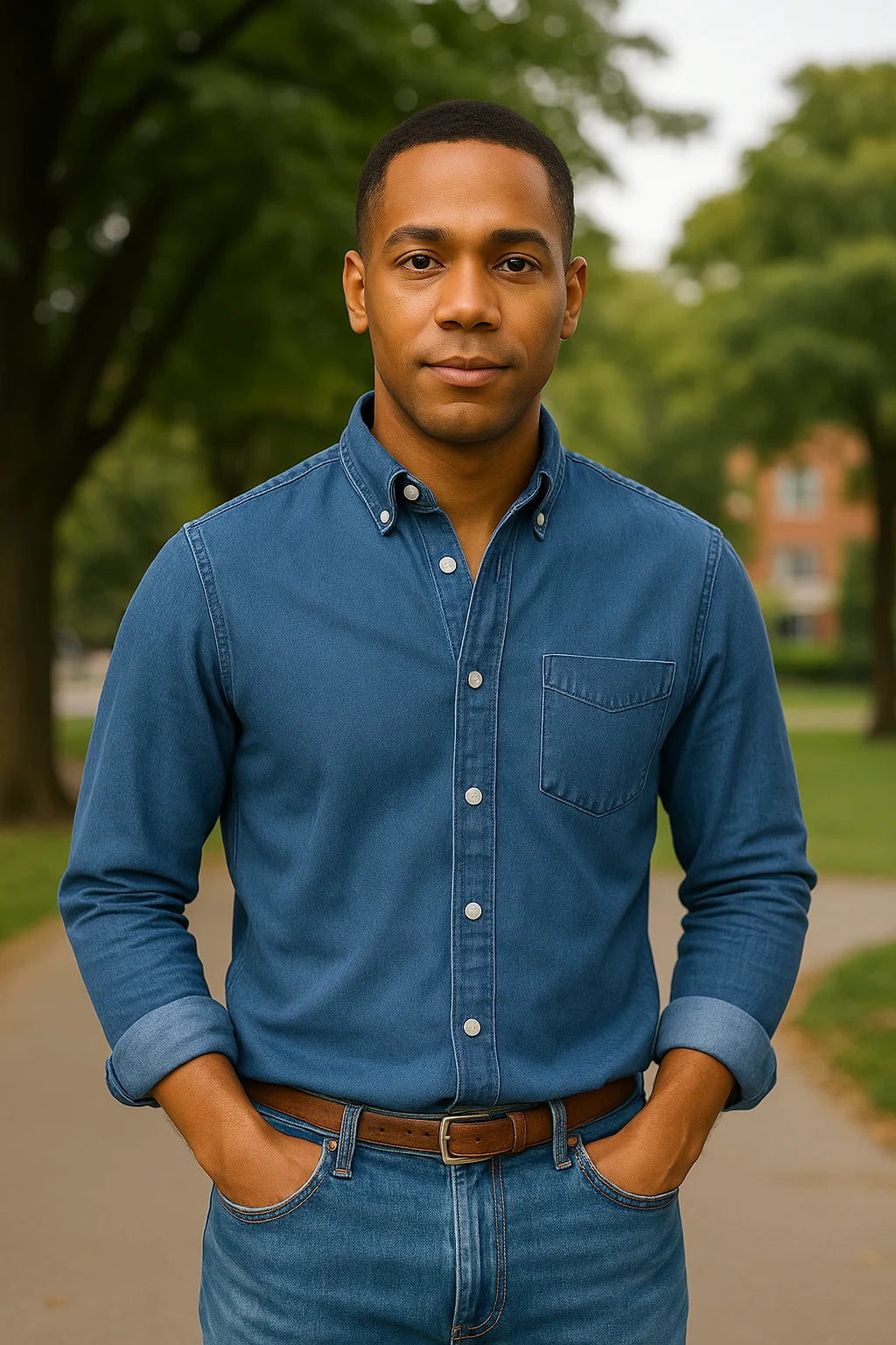 Caleb - Button-Down Oxford Shirt with Structured Collar