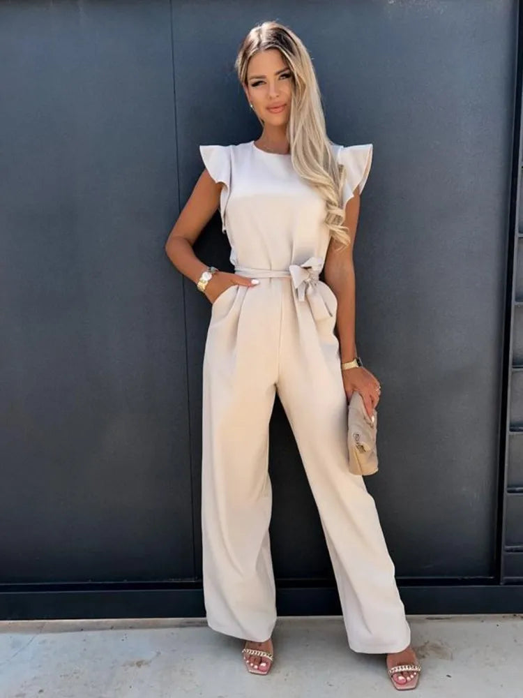 Callum – Ruffled Jumpsuit with Wide-Leg Fit for Effortless Elegance
