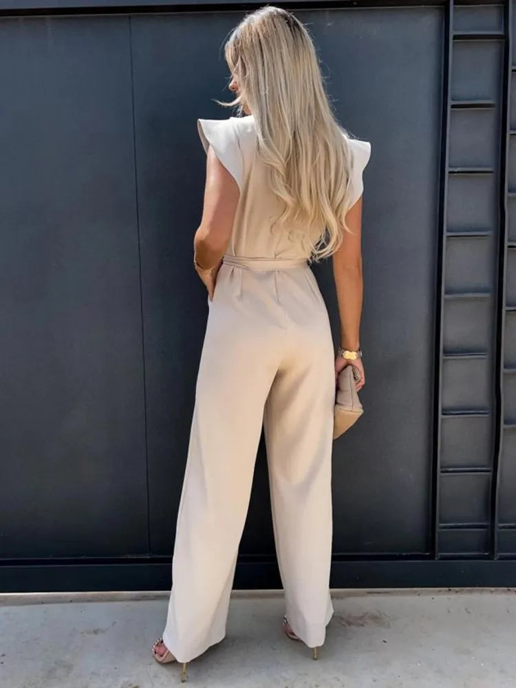 Callum – Ruffled Jumpsuit with Wide-Leg Fit for Effortless Elegance