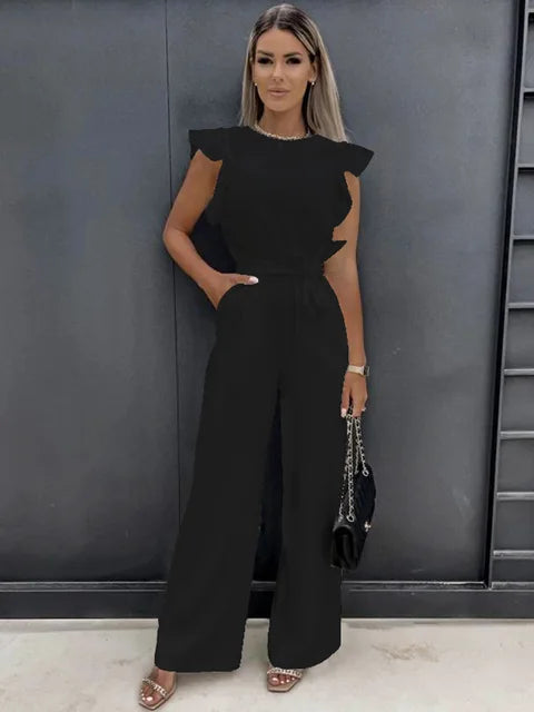 Callum – Ruffled Jumpsuit with Wide-Leg Fit for Effortless Elegance