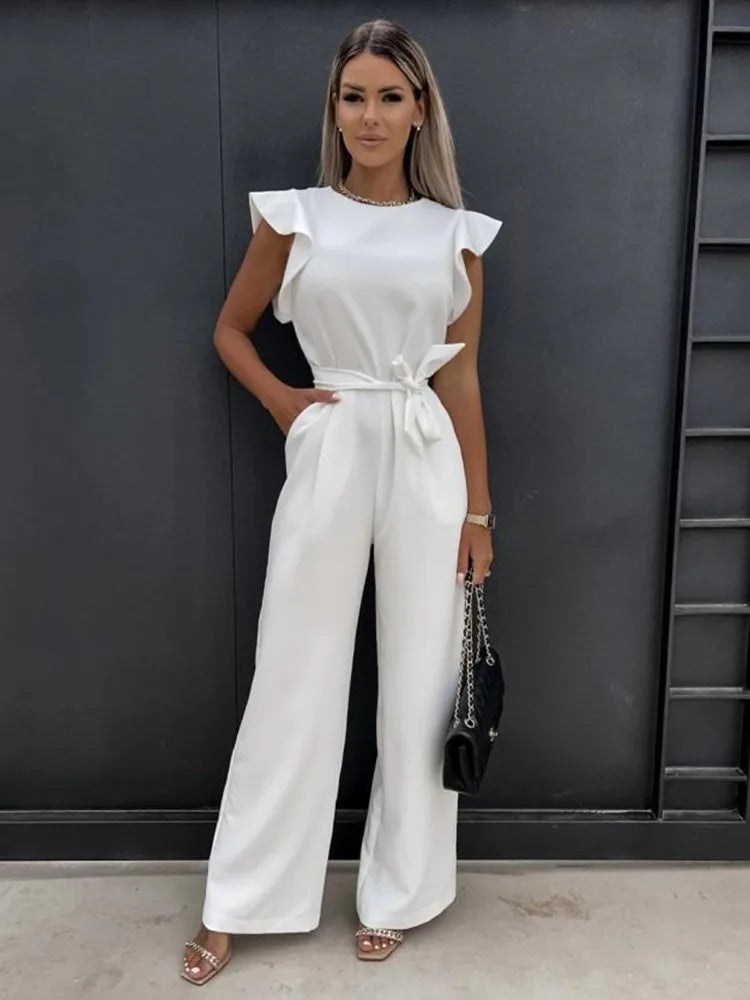 Callum – Ruffled Jumpsuit with Wide-Leg Fit for Effortless Elegance