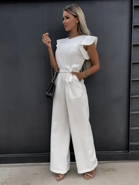 Callum – Ruffled Jumpsuit with Wide-Leg Fit for Effortless Elegance
