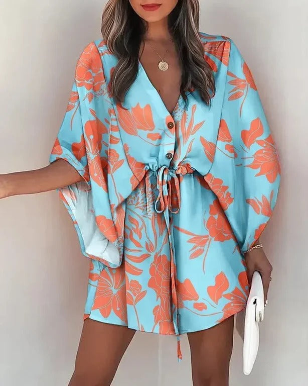 Charlotte | Women's Summer Flattering V-Neck Mini Dress