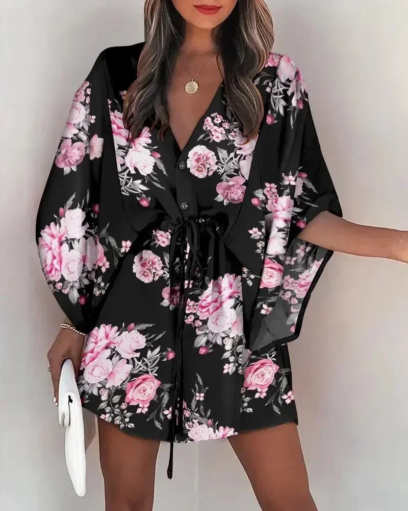 Charlotte | Women's Summer Flattering V-Neck Mini Dress