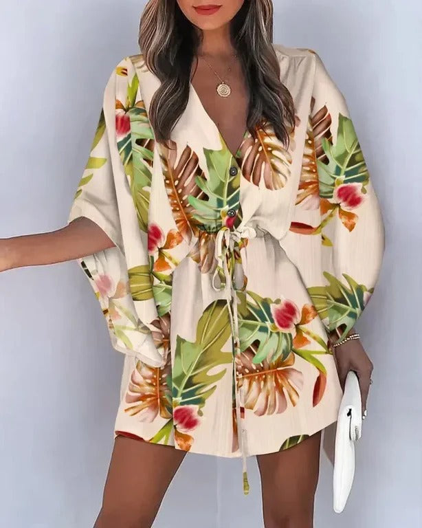 Charlotte | Women's Summer Flattering V-Neck Mini Dress