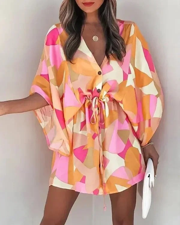 Charlotte | Women's Summer Flattering V-Neck Mini Dress