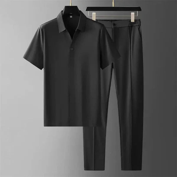 Darren – Short-Sleeve Shirt and Tapered Trousers Set for Casual Office Wear