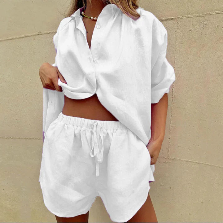 Demi - Lounge Set with Oversized Shirt and Drawstring Shorts