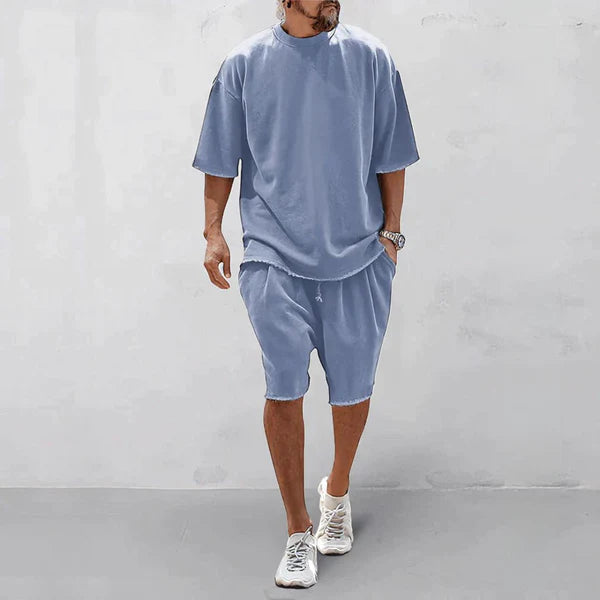 Dominic – Oversized T-Shirt and Shorts Set with Raw Hem Finish