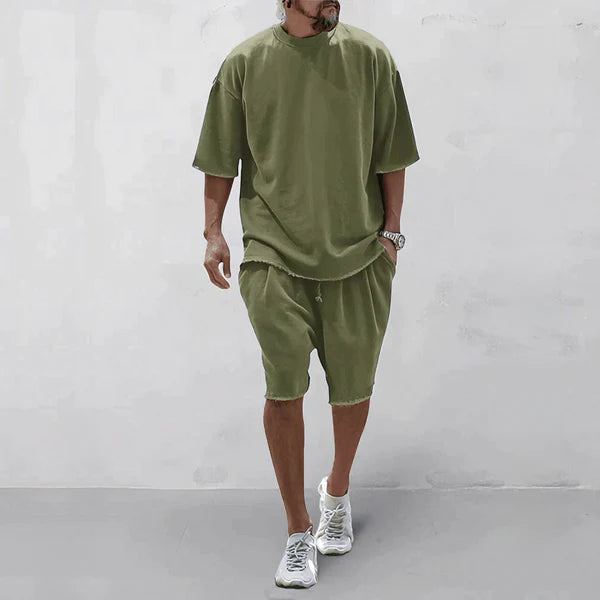Dominic – Oversized T-Shirt and Shorts Set with Raw Hem Finish