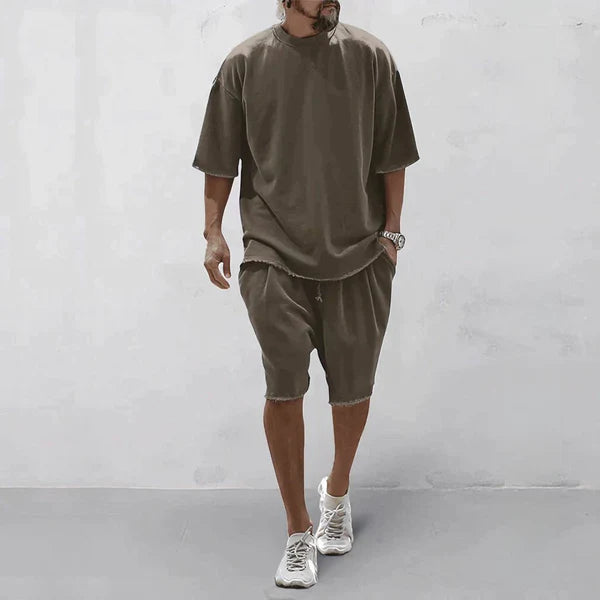 Dominic – Oversized T-Shirt and Shorts Set with Raw Hem Finish