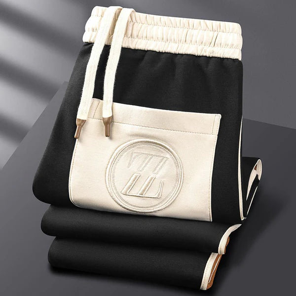 Dylan - Sport-Luxe Track Set with White Trim and Elastic Waistband