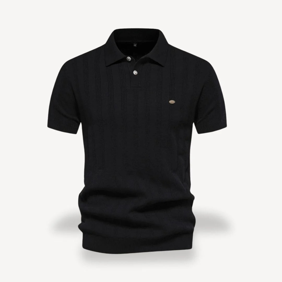 Elliot – Polo Shirt with Subtle Vertical Stripe Design