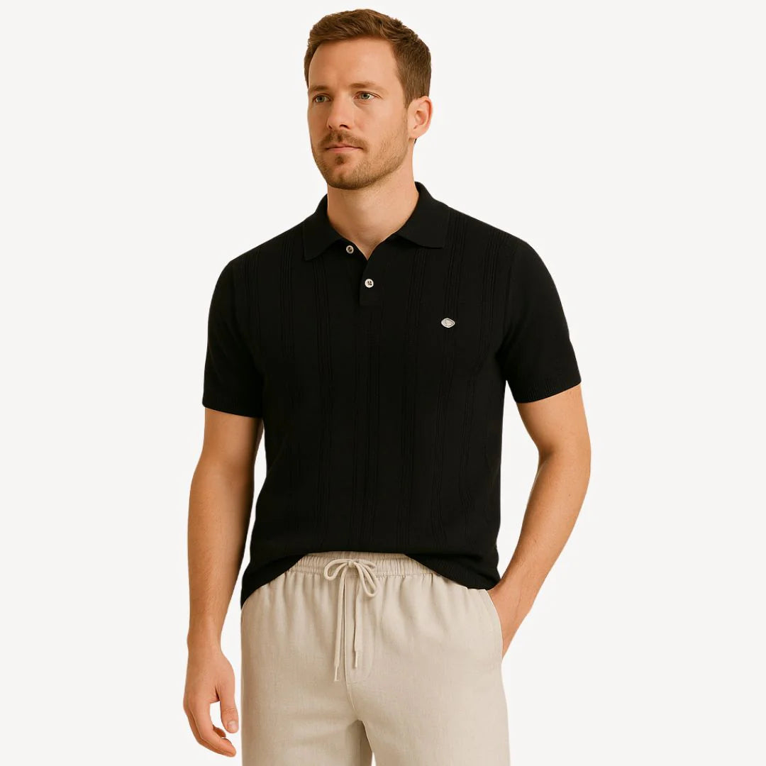 Elliot – Polo Shirt with Subtle Vertical Stripe Design