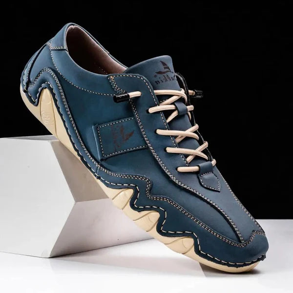 Emmett – Casual Driving Shoes with Contrast Stitch and Wave Sole Design