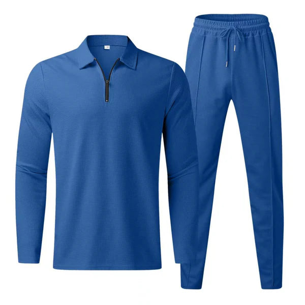 Isaac – Minimalist Polo Sweat Set with Slim Jogger Trousers