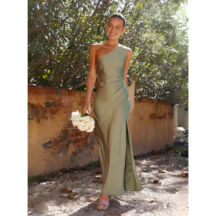 Jasmine – Formal Maxi Dress with One Shoulder Cut and Side Slit