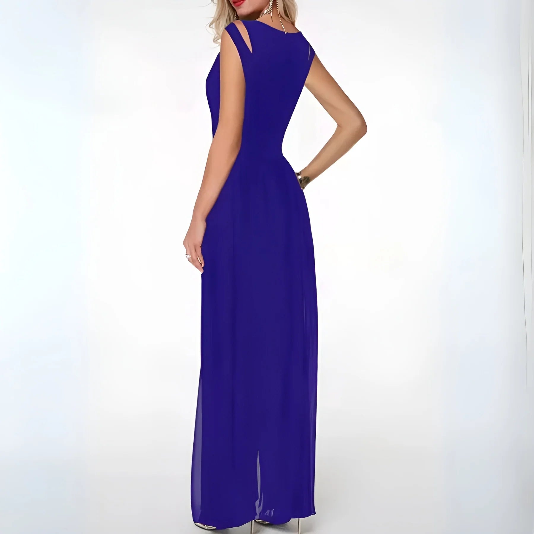 Larena - Sleeveless Jumpsuit with Sheer Wide-Leg Panels