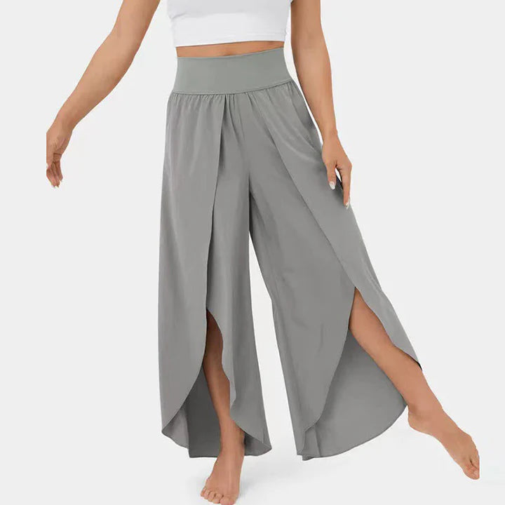 Liana – Split Leg Wide-Leg Pants with High Waistband