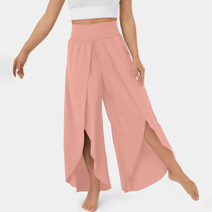 Liana – Split Leg Wide-Leg Pants with High Waistband