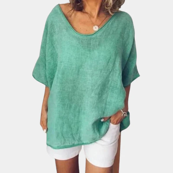 Lianne – Oversized Blouse with Relaxed Fit and Scoop Neckline