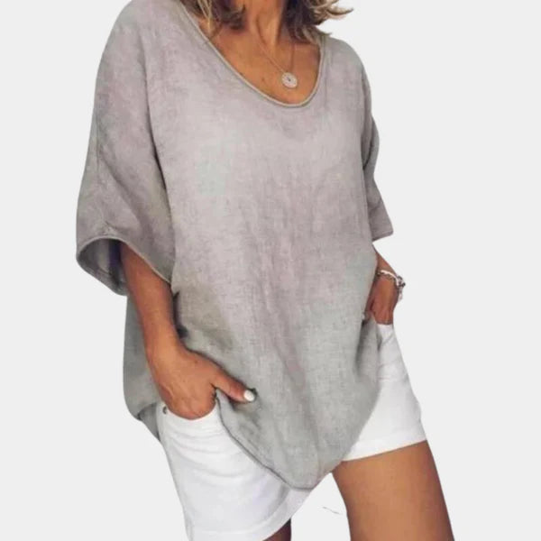 Lianne – Oversized Blouse with Relaxed Fit and Scoop Neckline