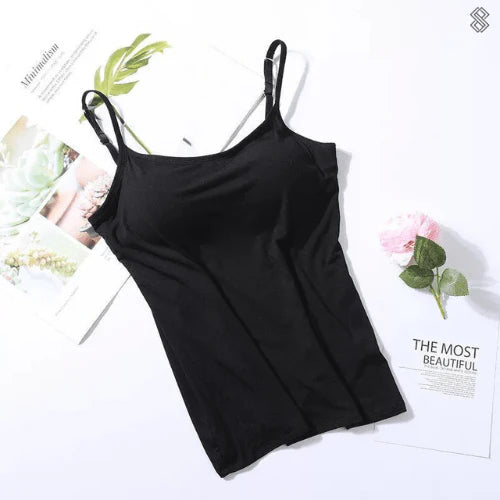 Lina – Seamless Camisole Top with Built-In Bra and Adjustable Straps