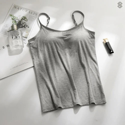 Lina – Seamless Camisole Top with Built-In Bra and Adjustable Straps