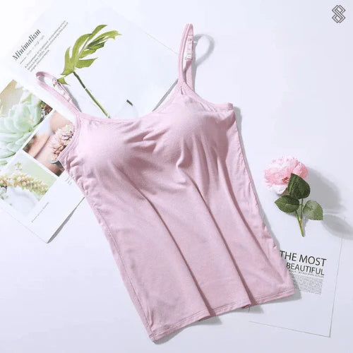 Lina – Seamless Camisole Top with Built-In Bra and Adjustable Straps