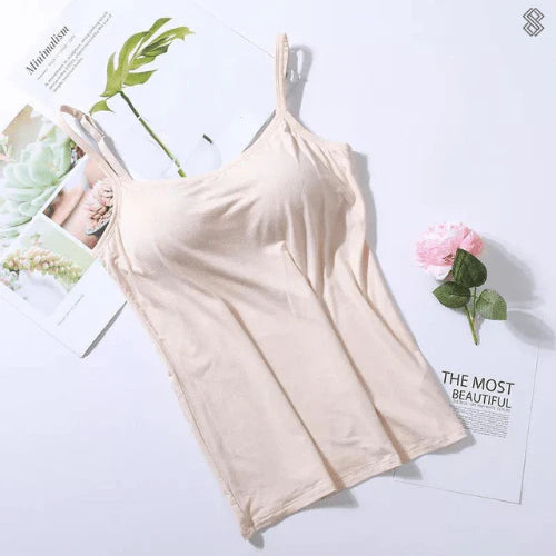 Lina – Seamless Camisole Top with Built-In Bra and Adjustable Straps