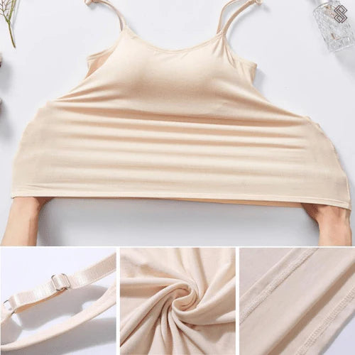 Lina – Seamless Camisole Top with Built-In Bra and Adjustable Straps