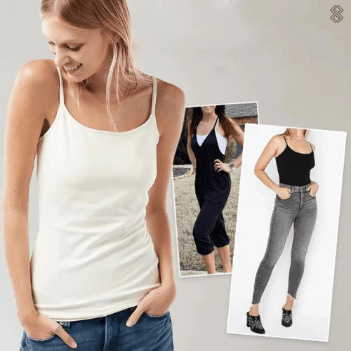 Lina – Seamless Camisole Top with Built-In Bra and Adjustable Straps
