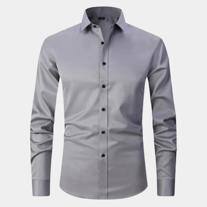 Logan – Slim-Fit Dress Shirt with Spread Collar for Formal Wear