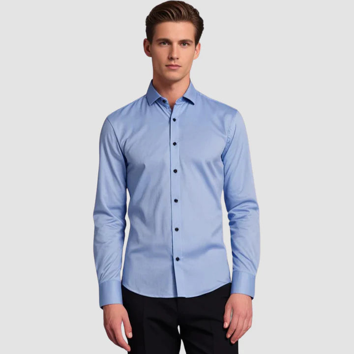 Logan – Slim-Fit Dress Shirt with Spread Collar for Formal Wear