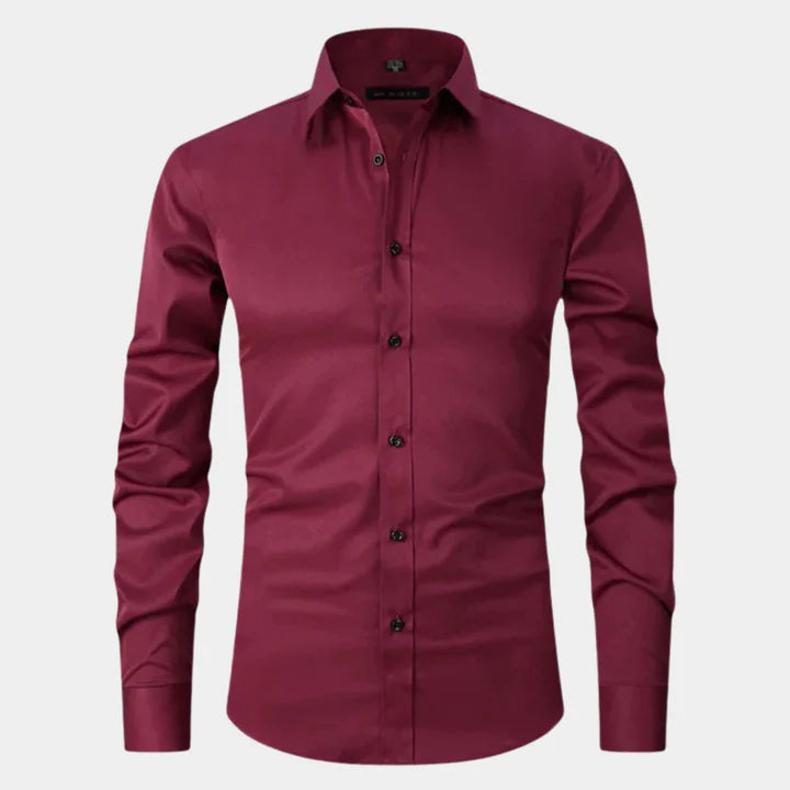 Logan – Slim-Fit Dress Shirt with Spread Collar for Formal Wear