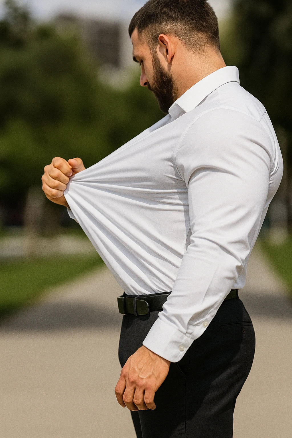 Luca – Slim Fit Shirt with Stretch Fabric and Formal Collar