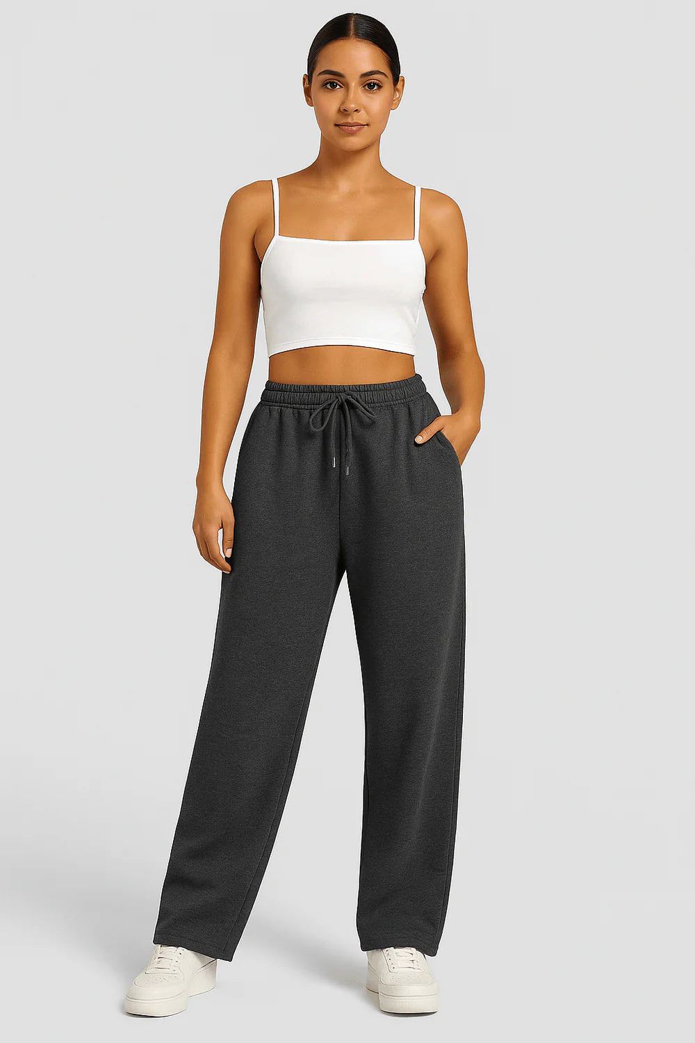 Luna – Wide Leg Joggers with Drawstring Waist and Side Pockets