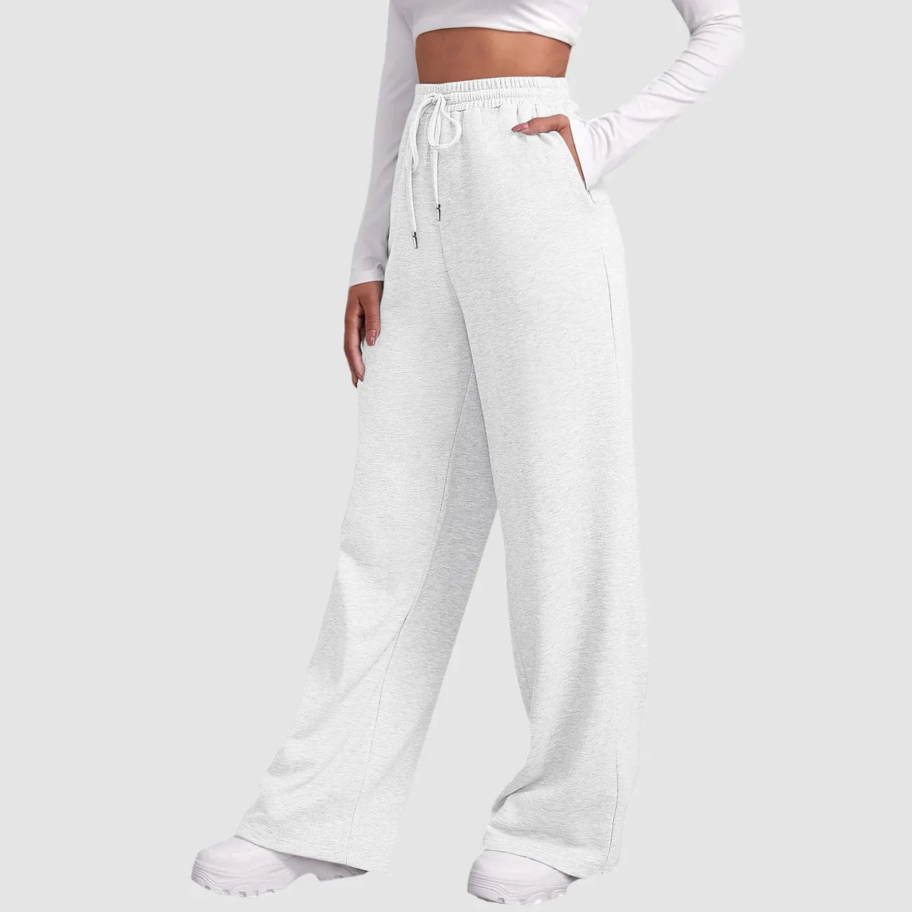 Luna – Wide Leg Joggers with Drawstring Waist and Side Pockets