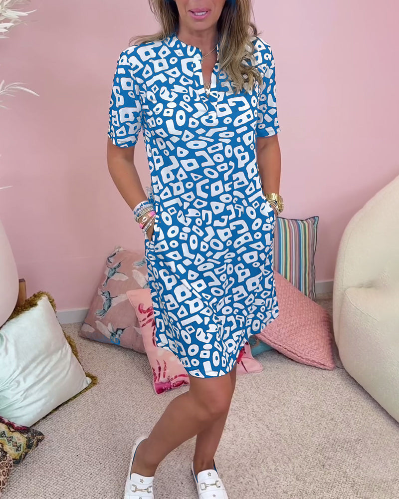 Malia | Women's Summer Printed V-Neck Dress