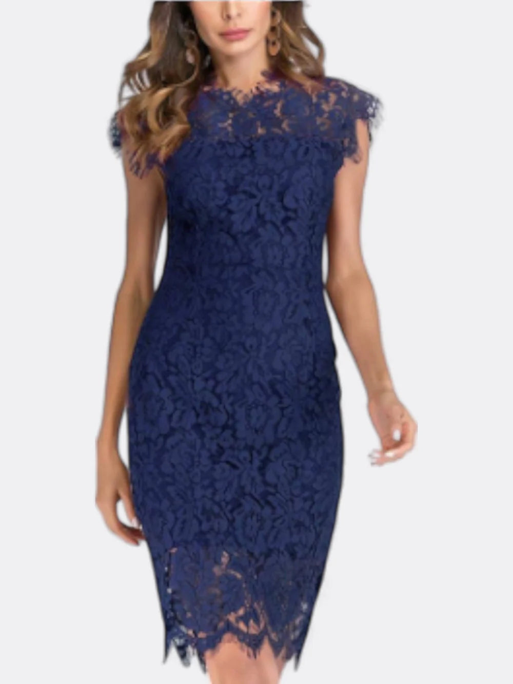 Marcella – Lace Bodycon Mini Dress with Sheer Waist Detailing