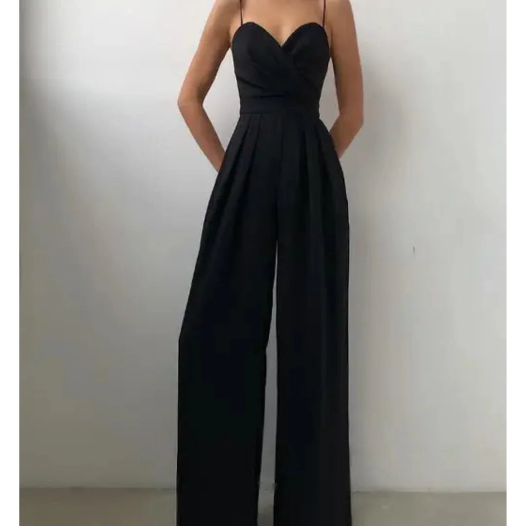 Marissa - Sweetheart Neckline Wide-Legged Jumpsuit
