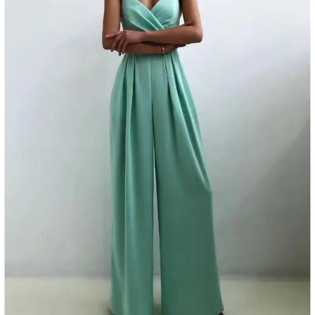 Marissa - Sweetheart Neckline Wide-Legged Jumpsuit
