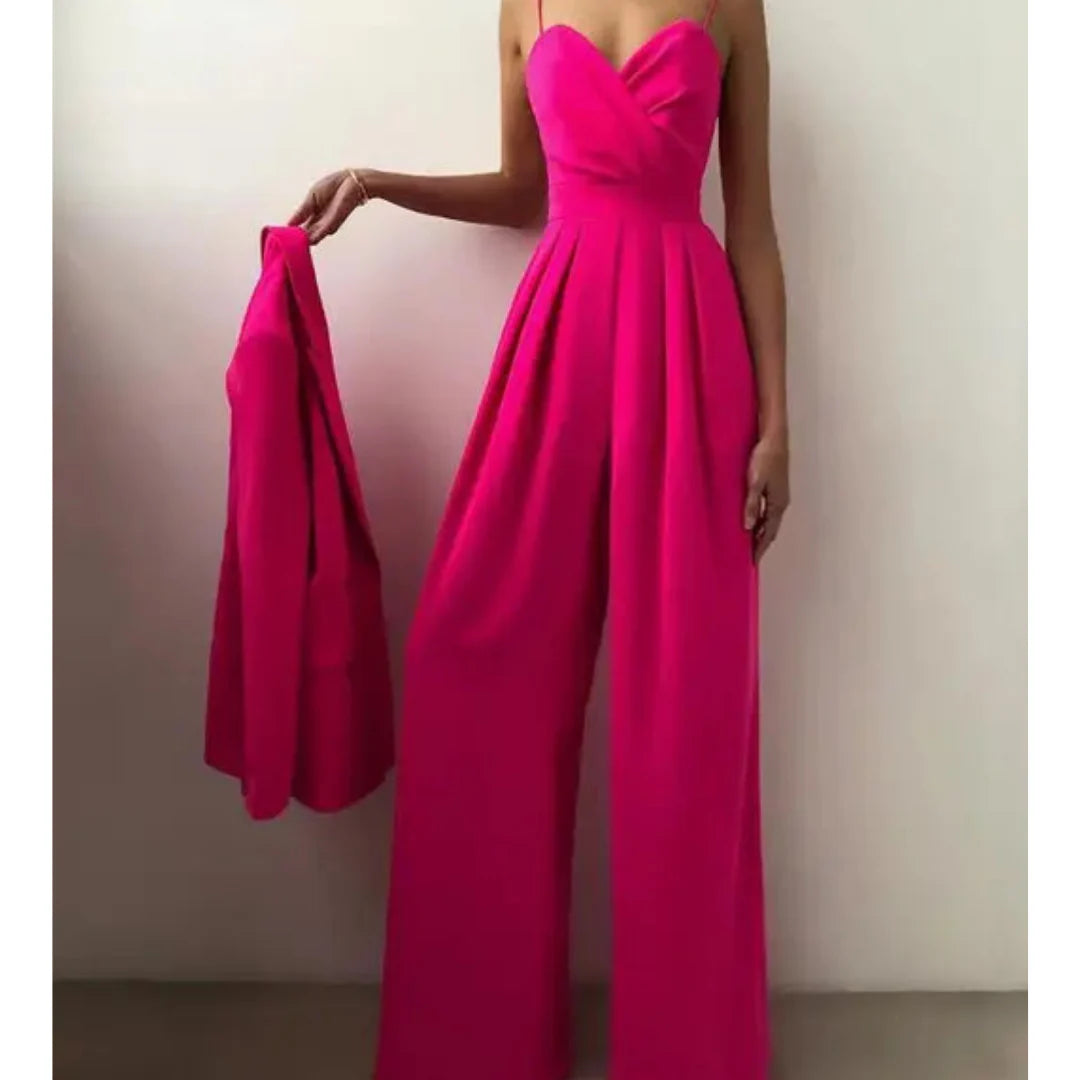 Marissa - Sweetheart Neckline Wide-Legged Jumpsuit