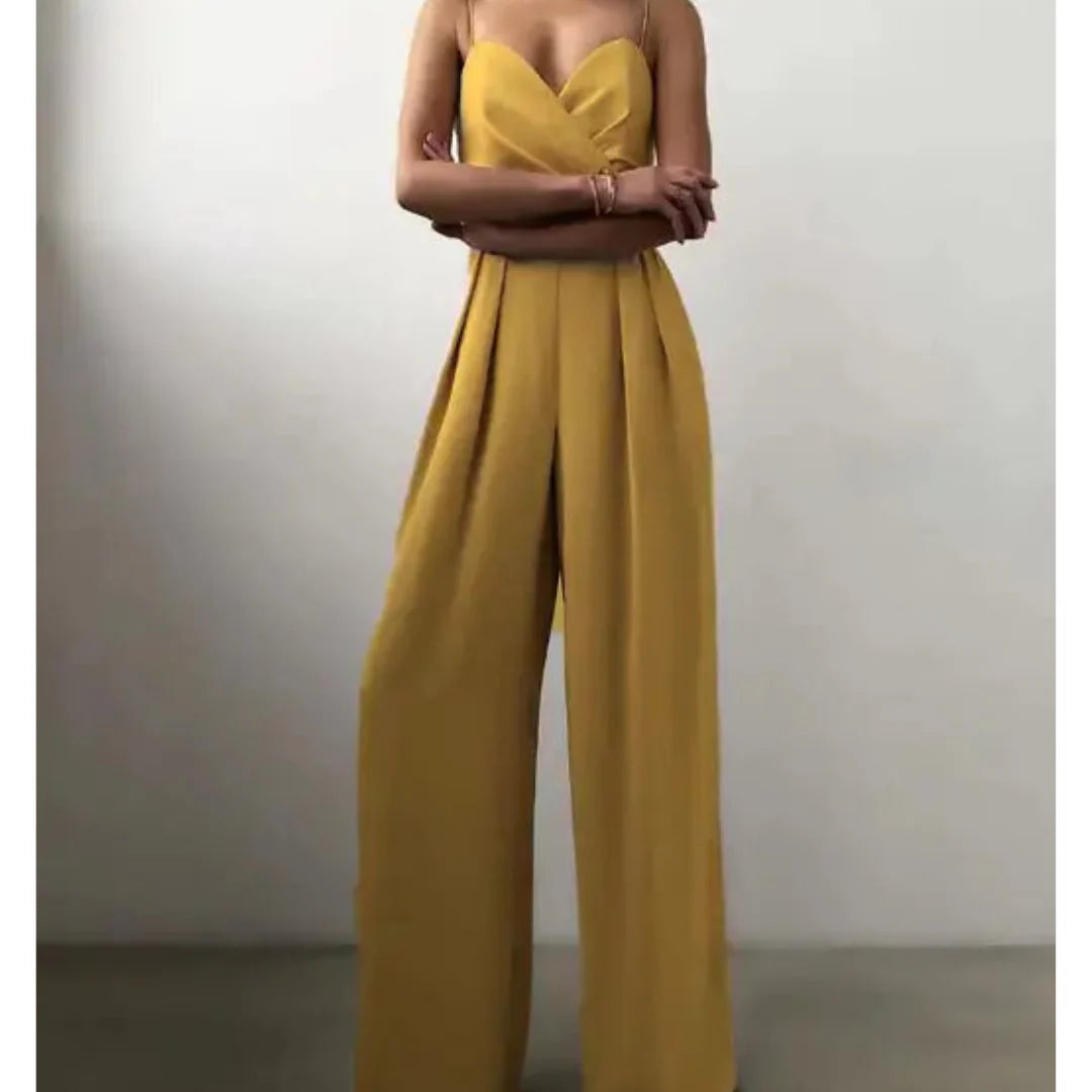 Marissa - Sweetheart Neckline Wide-Legged Jumpsuit