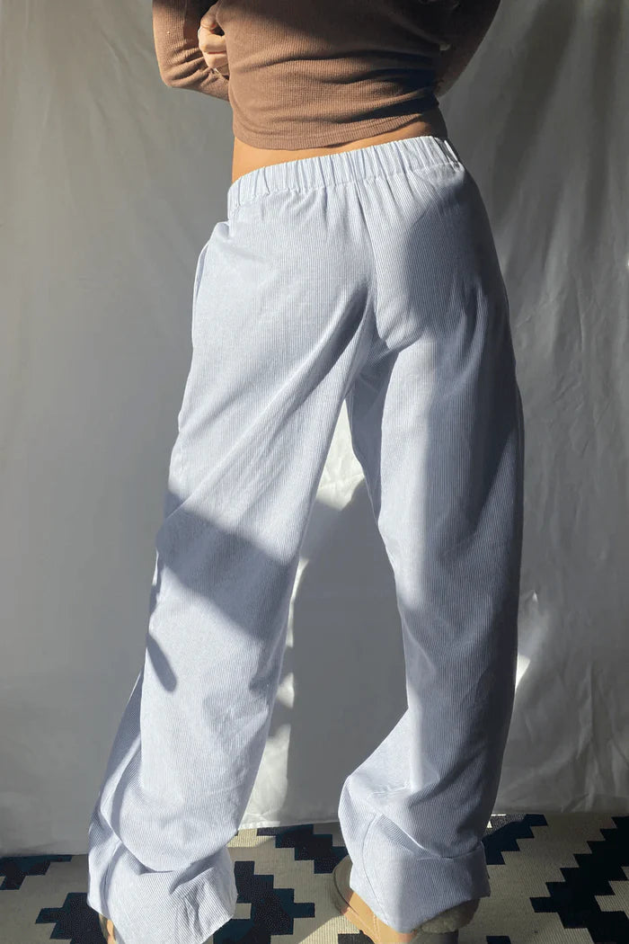 Maya - Relaxed Fit Striped Lounge Pants with Elastic Waistband