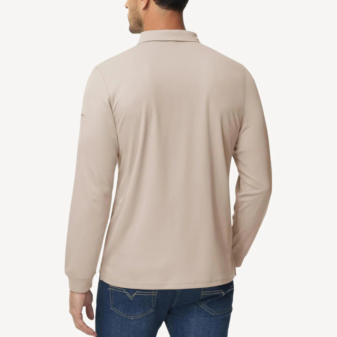 Myles – Long-Sleeve Polo Shirt with Classic Collar for Everyday Style