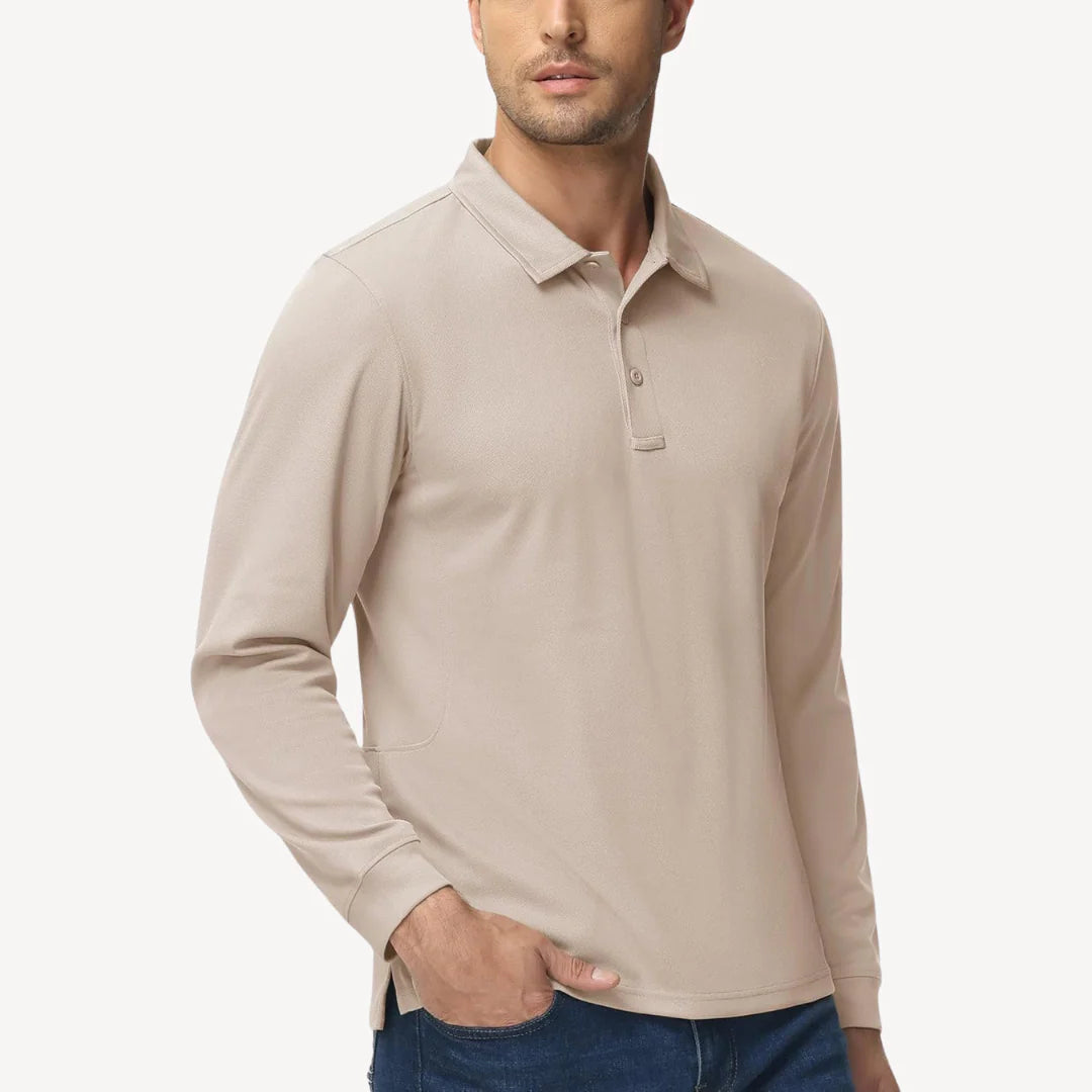 Myles – Long-Sleeve Polo Shirt with Classic Collar for Everyday Style