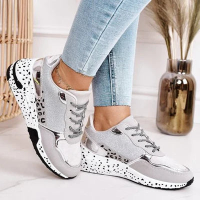 Myra – Chunky Platform Sneakers with Metallic Trim and Speckled Sole
