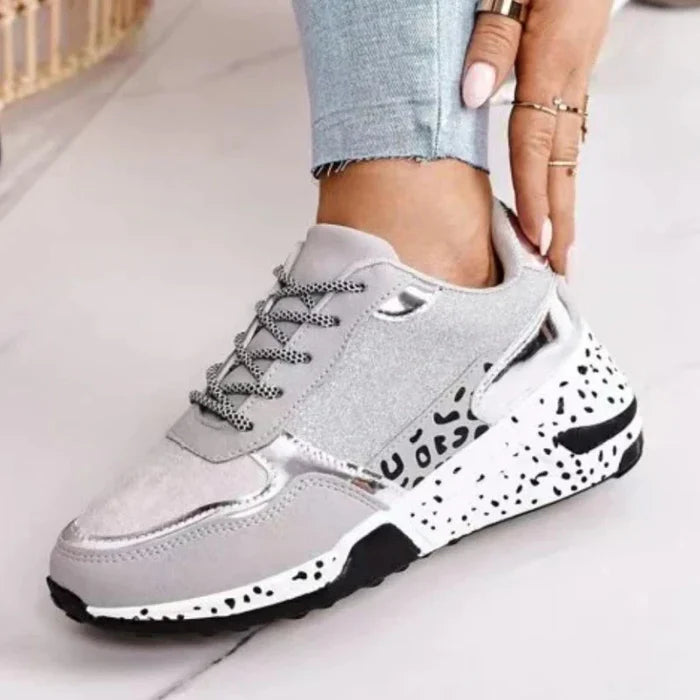 Myra – Chunky Platform Sneakers with Metallic Trim and Speckled Sole