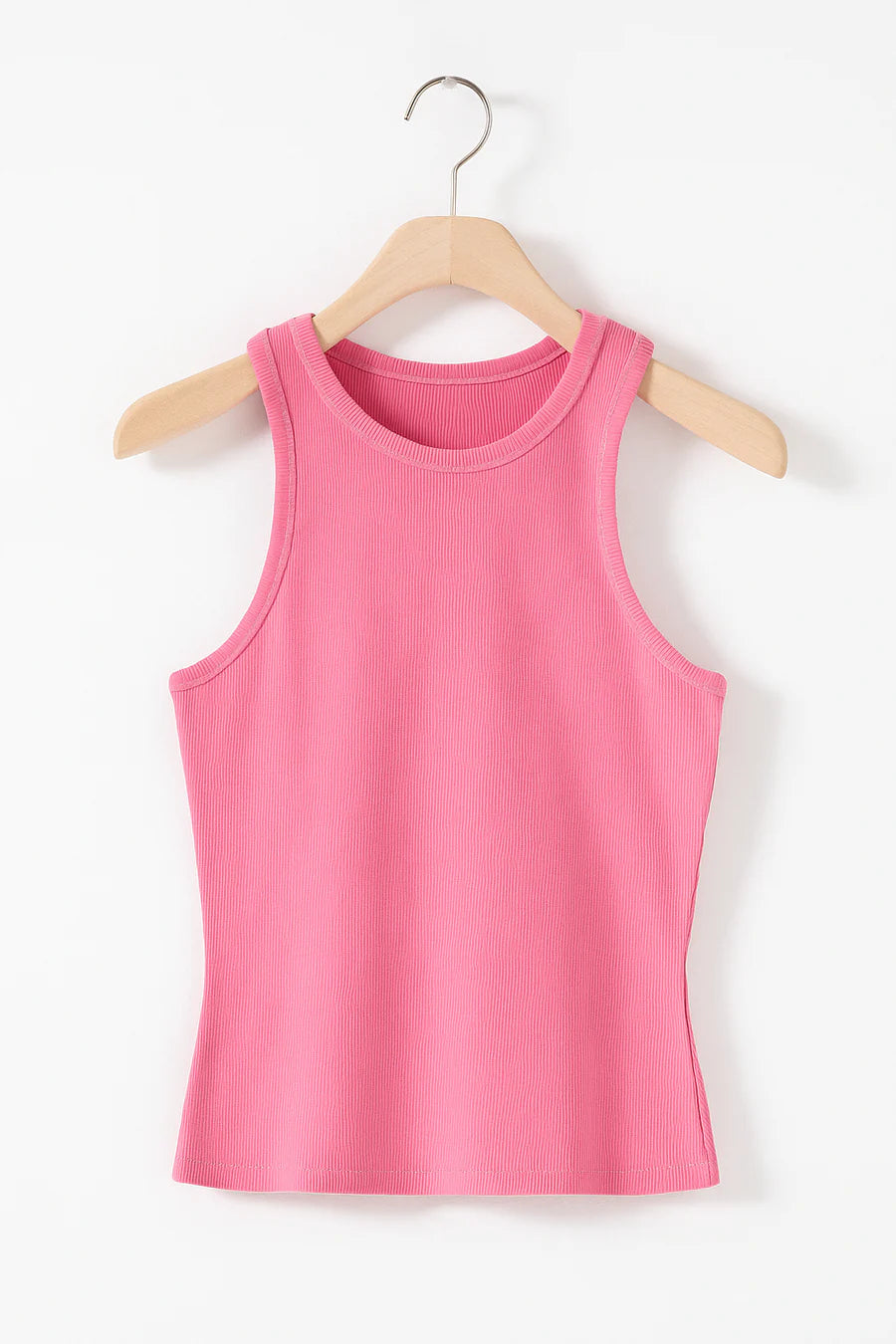 Nyla - Ribbed Sleeveless Top with High Neckline and Sculpted Fit